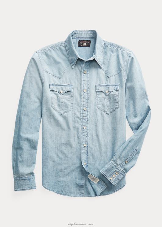 Ralph Lauren mehed slim fit chambray lääne särk PR0V1716 davey pesu