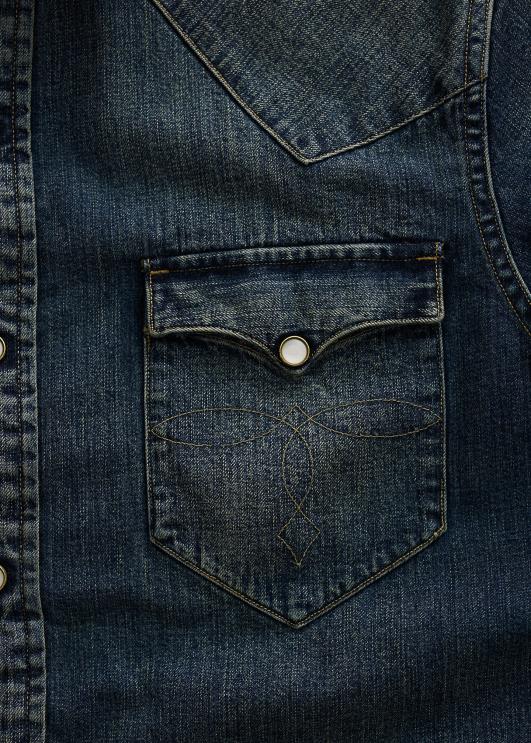 Ralph Lauren mehed slim fit denim lääne särk PR0V1757 tume pesu