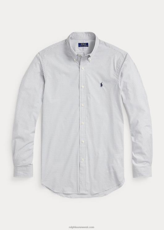 Ralph Lauren mehed slim fit hõlmikpuust veniv poplinsärk PR0V812 hall/valge