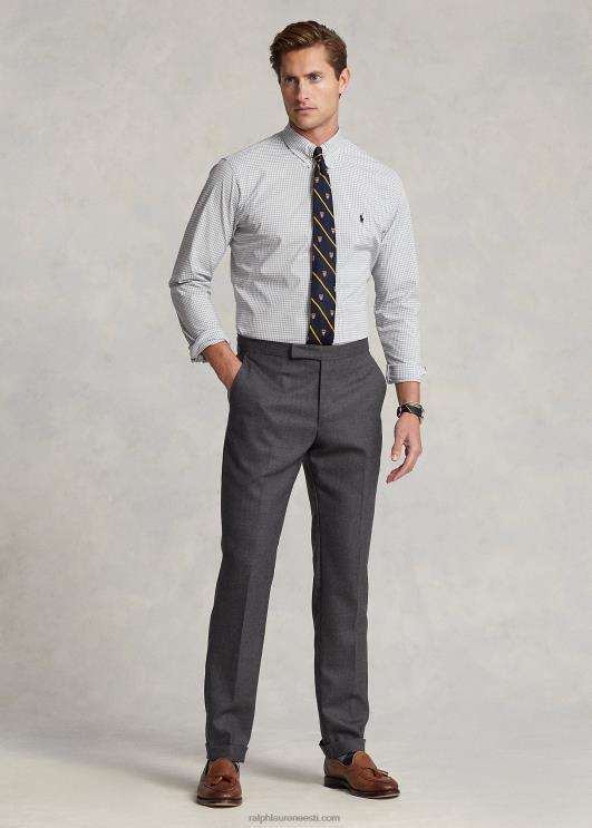 Ralph Lauren mehed slim fit hõlmikpuust veniv poplinsärk PR0V812 hall/valge