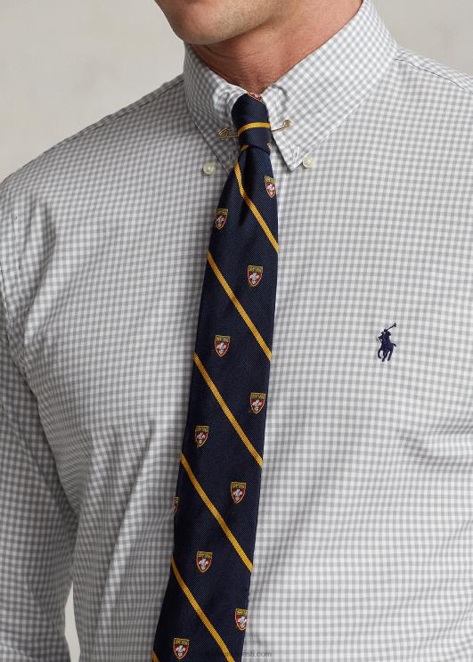 Ralph Lauren mehed slim fit hõlmikpuust veniv poplinsärk PR0V812 hall/valge