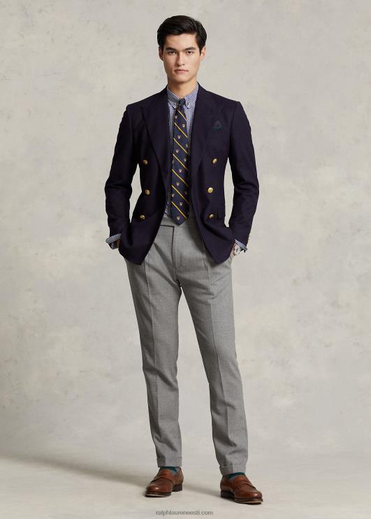 Ralph Lauren mehed slim fit hõlmikpuust veniv poplinsärk PR0V813 mereväe/valge