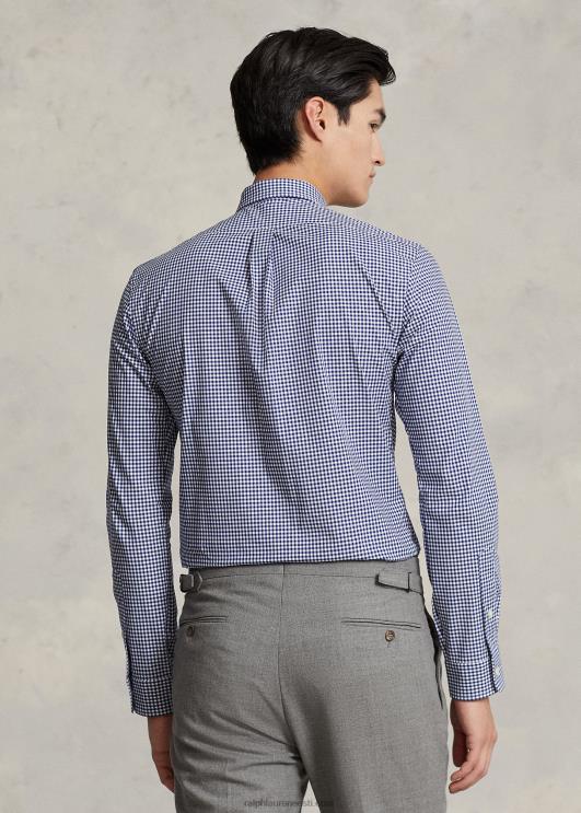 Ralph Lauren mehed slim fit hõlmikpuust veniv poplinsärk PR0V813 mereväe/valge