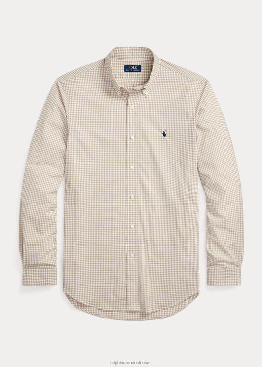 Ralph Lauren mehed slim fit hõlmikpuust veniv poplinsärk PR0V814 vintage khaki/valge