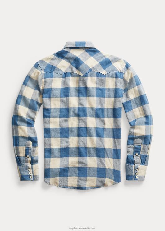 Ralph Lauren mehed slim fit ruuduline toimse lääne särk PR0V1772 rl 158 indigo kreem