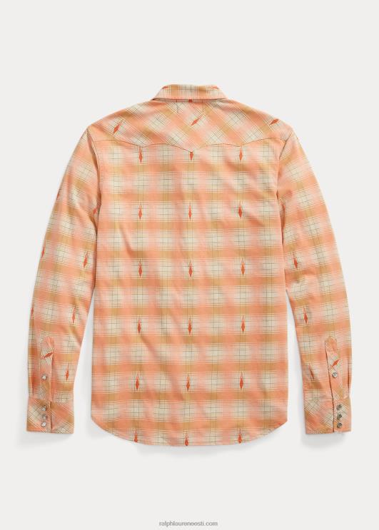 Ralph Lauren mehed slim fit ruuduline trikoo western särk PR0V1753 punane/kreem multi