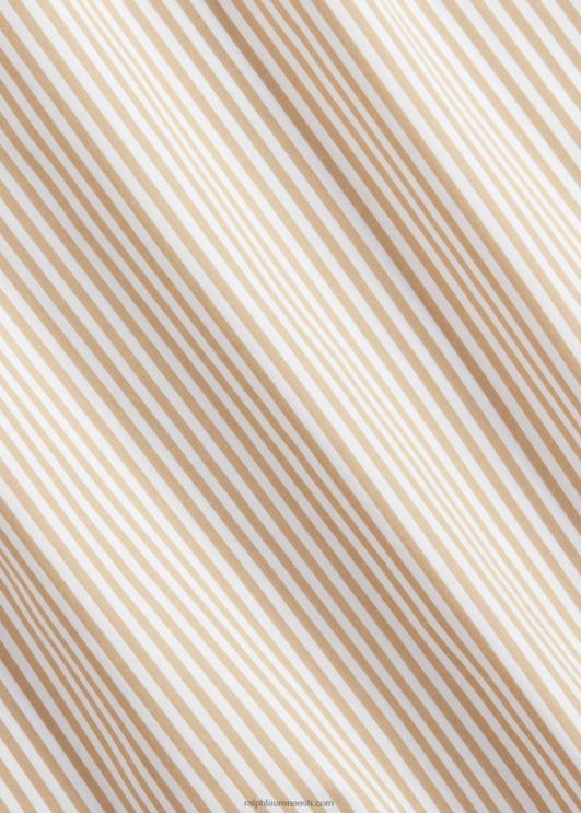 Ralph Lauren mehed slim fit triibuline veniv poplinsärk PR0V893 vintage khaki/valge