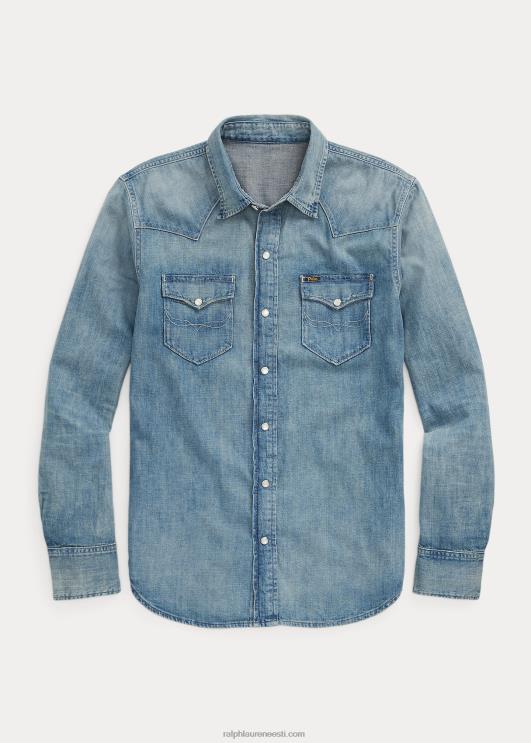 Ralph Lauren mehed slub denim lääne särk PR0V8494 rl lääne
