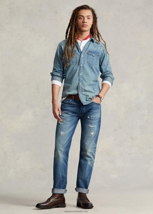 Ralph Lauren mehed slub denim lääne särk PR0V8494 rl lääne