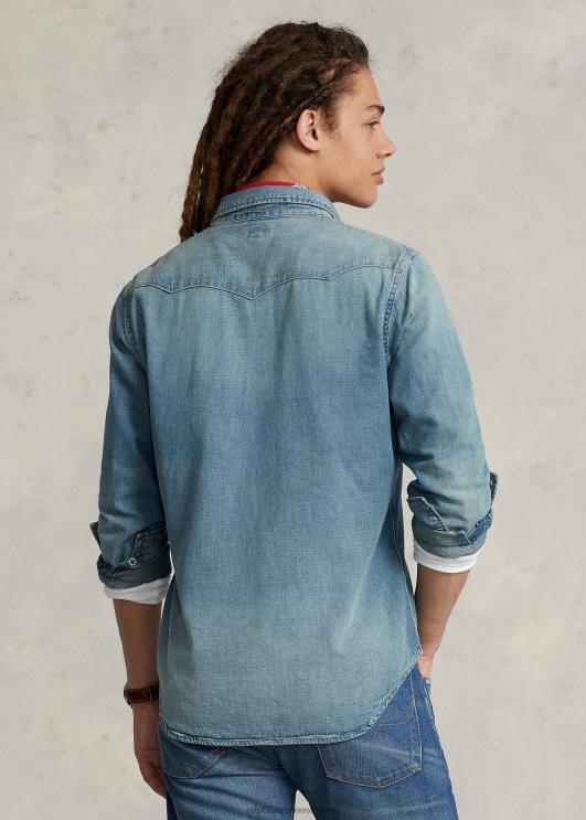 Ralph Lauren mehed slub denim lääne särk PR0V8494 rl lääne