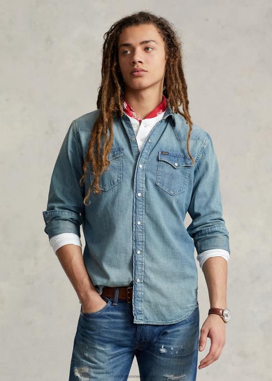 Ralph Lauren mehed slub denim lääne särk PR0V8494 rl lääne