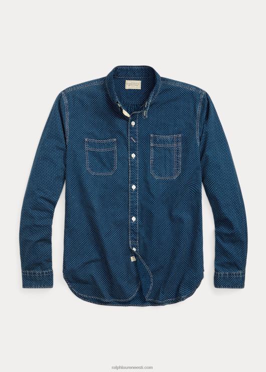 Ralph Lauren mehed täpiline kootud töösärk PR0V1771 tume indigo