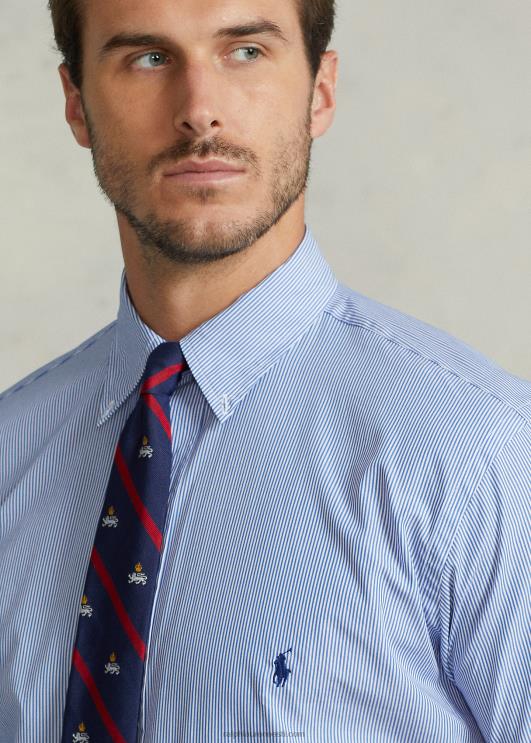 Ralph Lauren mehed triibuline poplinsärk PR0V1680 sinine/valge juuksepiir