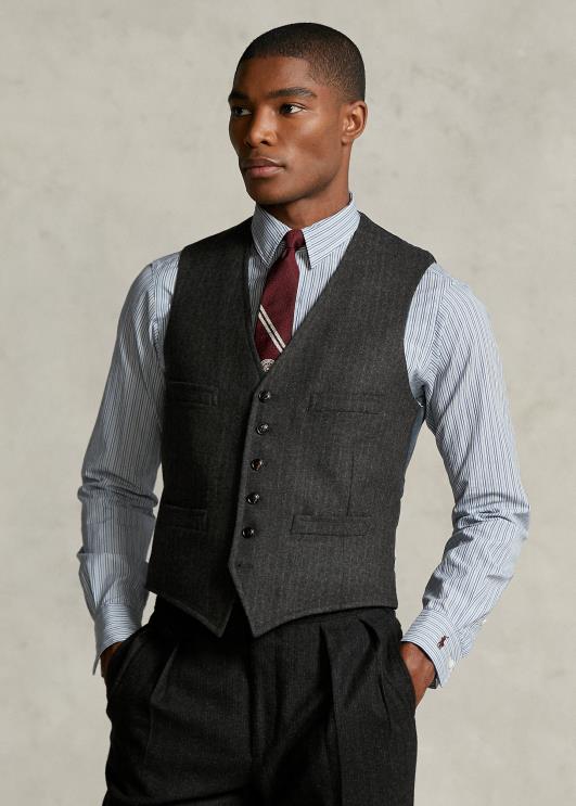 Ralph Lauren mehed morehouse kollektsiooni triibuline vest PR0V1296 tumehall