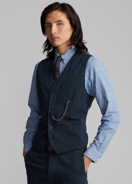 Ralph Lauren mehed triibuline kalasabavest PR0V1746 indigo pinstripe