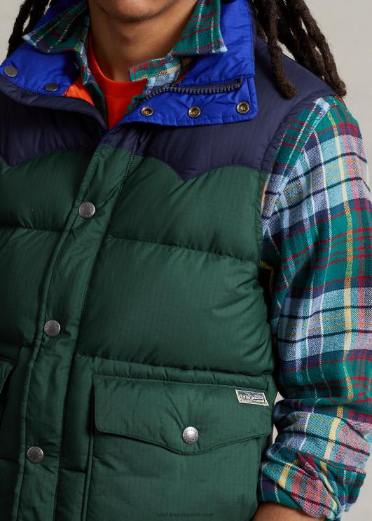 Ralph Lauren mehed vetthülgav sulevest läänevest PR0V108 uus metsa/newporti merevägi