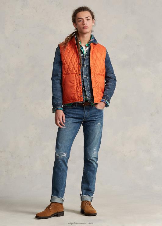 Ralph Lauren mehed vetthülgav tepitud vest PR0V1198 kolledži oranž