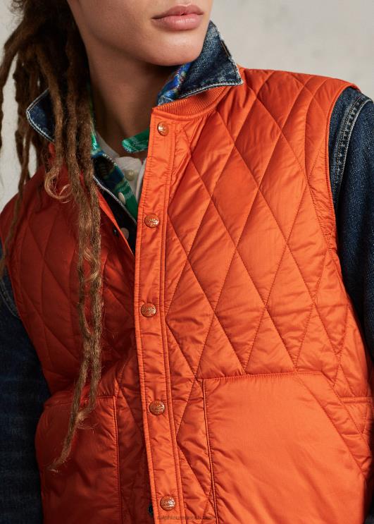 Ralph Lauren mehed vetthülgav tepitud vest PR0V1198 kolledži oranž