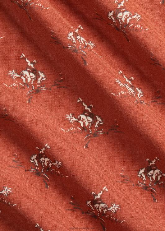 Ralph Lauren mehed lääne puuvillane bandanna PR0V2232 pleekinud punane/must/kreem