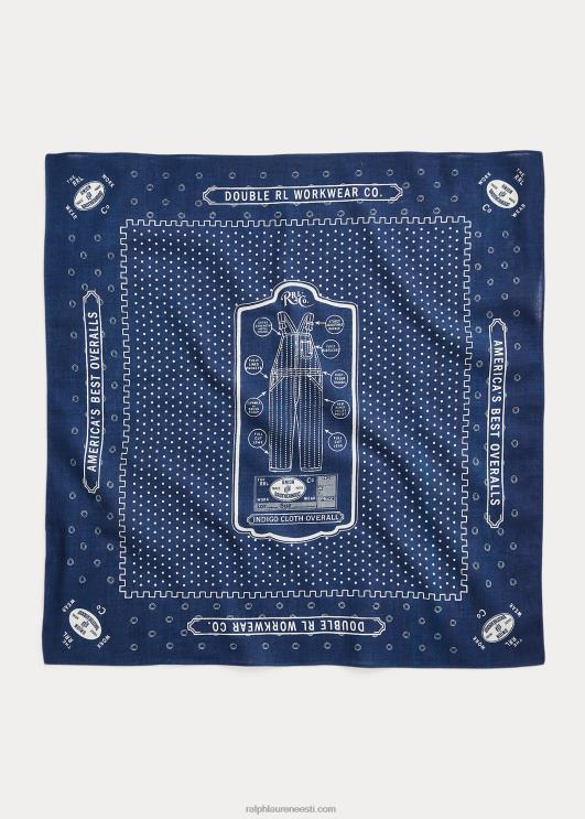Ralph Lauren mehed üldgraafiline puuvillane bandanna PR0V5488 indigo/koor