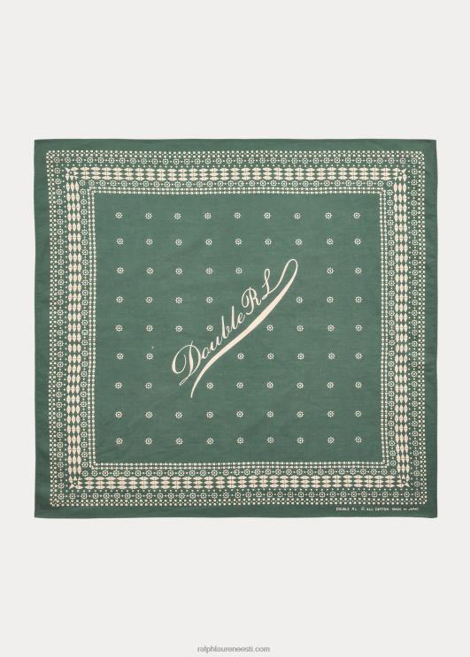 Ralph Lauren mehed logo puuvillane bandanna PR0V2231 pleekinud roheline/kreem