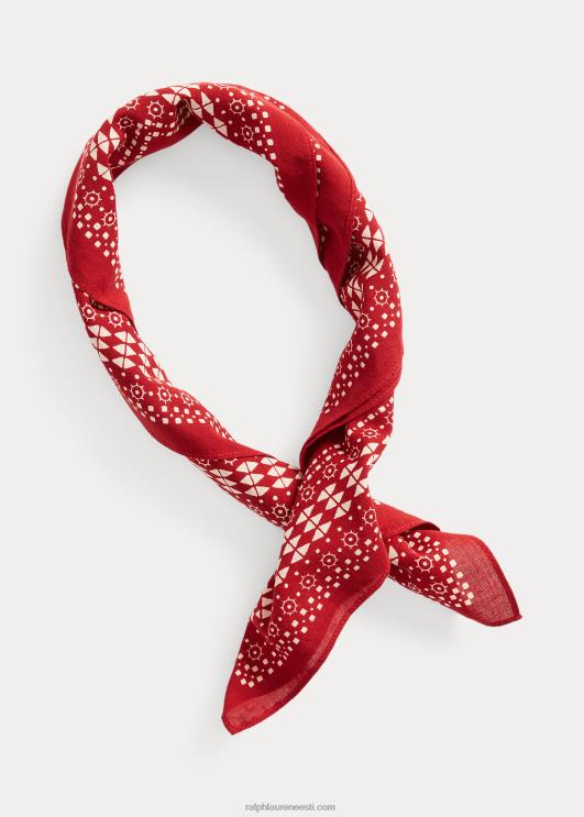 Ralph Lauren mehed logo puuvillane bandanna PR0V5487 kalkunipunane/koor