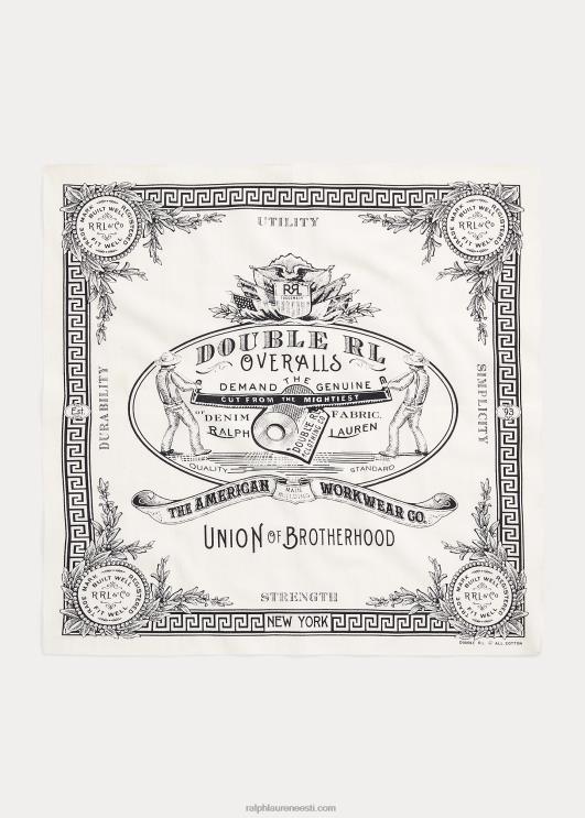 Ralph Lauren mehed puuvillane graafiline bandanna PR0V5484 valge must