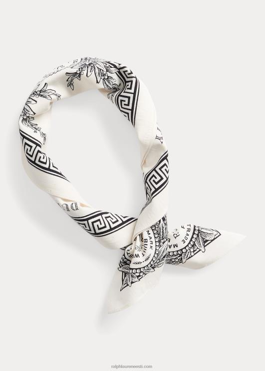 Ralph Lauren mehed puuvillane graafiline bandanna PR0V5484 valge must