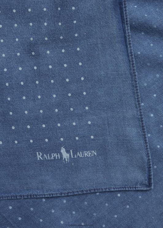 Ralph Lauren mehed täpiline puuvillane bandanna PR0V2469 indigo täpp