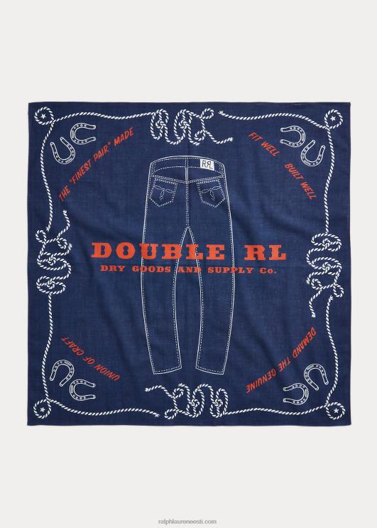 Ralph Lauren mehed teksaprilliga puuvillane bandanna PR0V5485 indigo/kreem/punane