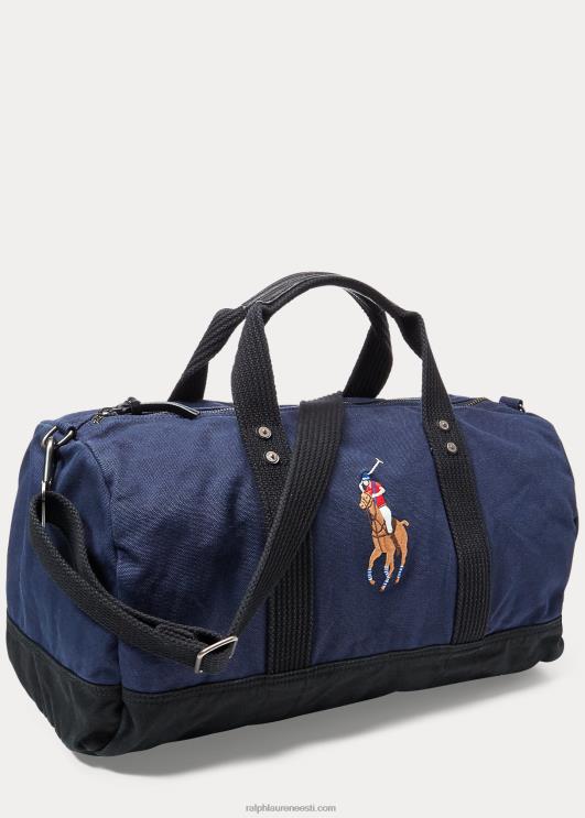 Ralph Lauren mehed lõuendist suur poni kott PR0V2753 tumesinine/must