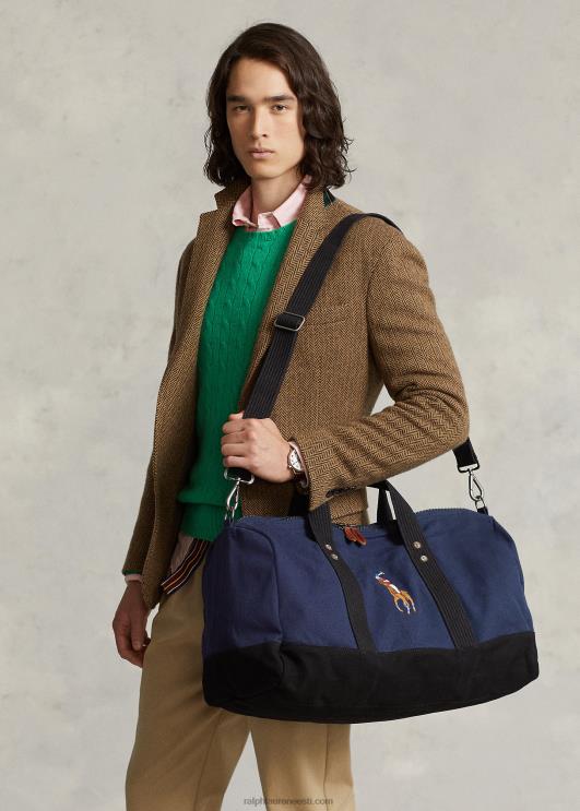 Ralph Lauren mehed lõuendist suur poni kott PR0V2753 tumesinine/must