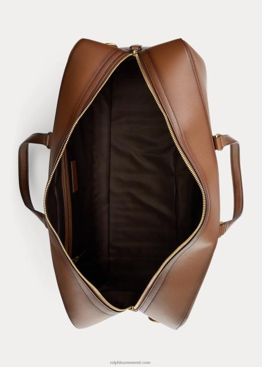 Ralph Lauren mehed tepitud poleeritud vasikanahast duffel PR0V8937 kastan