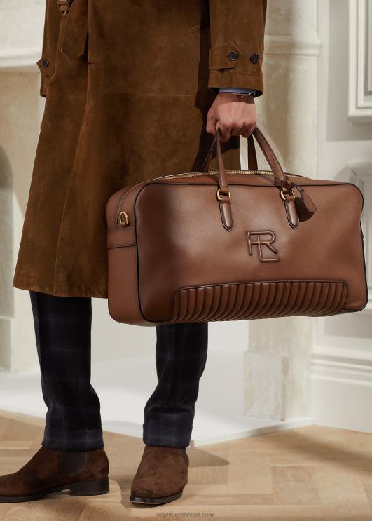 Ralph Lauren mehed tepitud poleeritud vasikanahast duffel PR0V8937 kastan