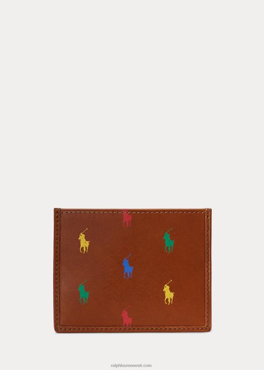 Ralph Lauren mehed allover poni nahast kaardikohver PR0V2771 tan