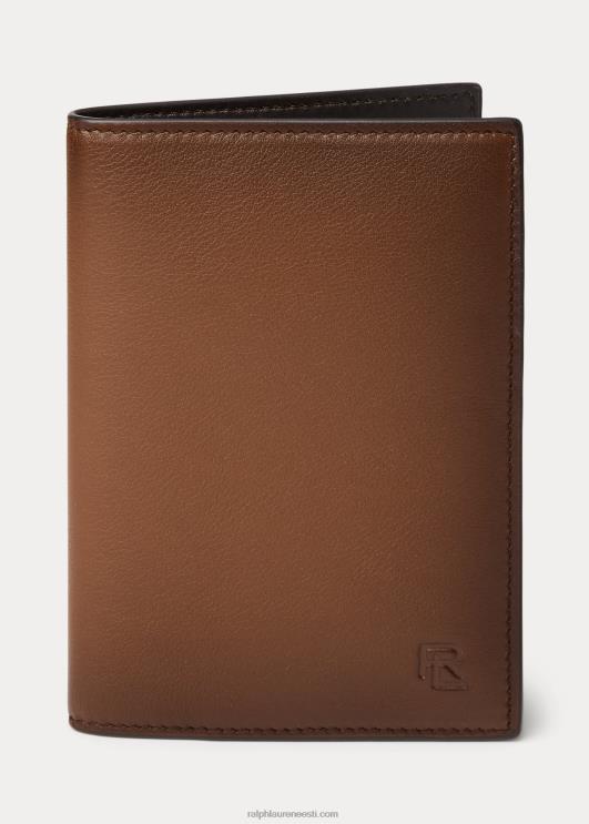 Ralph Lauren mehed poleeritud vasikanahast passikohver PR0V9002 kastan