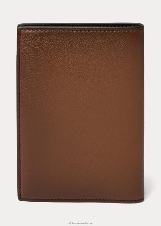 Ralph Lauren mehed poleeritud vasikanahast passikohver PR0V9002 kastan