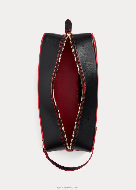 Ralph Lauren mehed welingtoni vasikanahast reisikott PR0V9009 must punasega