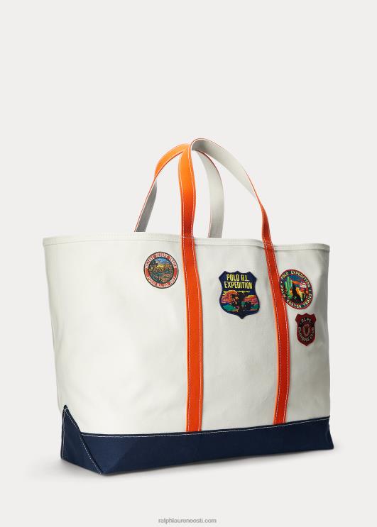 Ralph Lauren mehed logo-plaastriga lõuendikangas PR0V2406 tekipesu valge