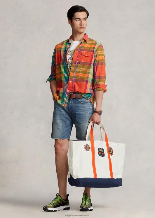 Ralph Lauren mehed logo-plaastriga lõuendikangas PR0V2406 tekipesu valge