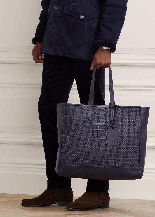Ralph Lauren mehed monogrammiga kootud vasikanahast kott PR0V8956 mereväe esimees