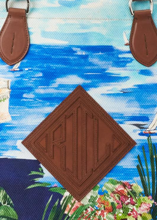 Ralph Lauren mehed nahkkattega prindiga lõuendikott PR0V8924 capri