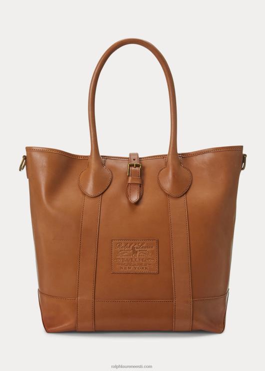 Ralph Lauren mehed pärand trummeldatud nahast kott PR0V2339 tan