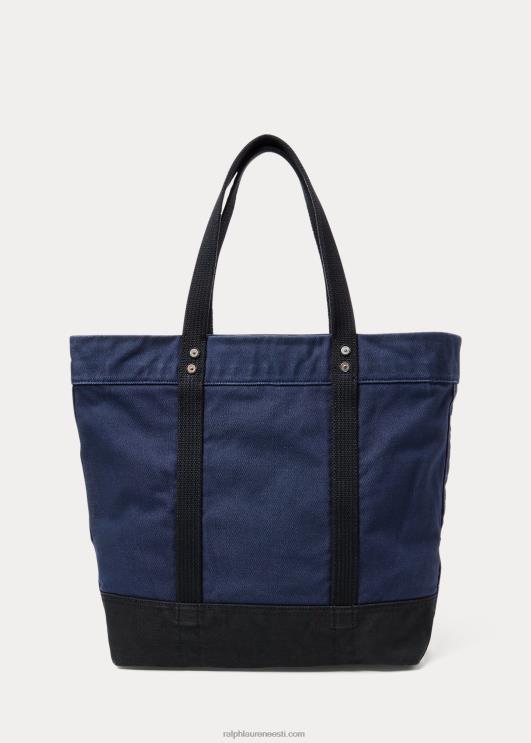Ralph Lauren mehed suur poni lõuendist kandekott PR0V2743 tumesinine/must