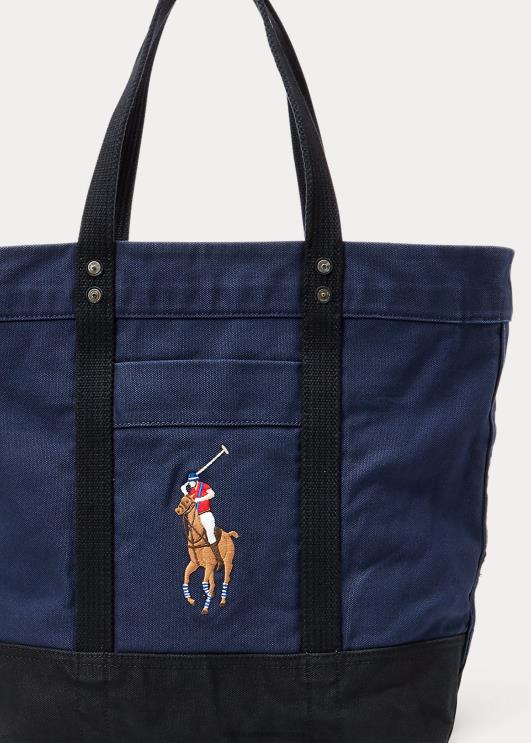 Ralph Lauren mehed suur poni lõuendist kandekott PR0V2743 tumesinine/must