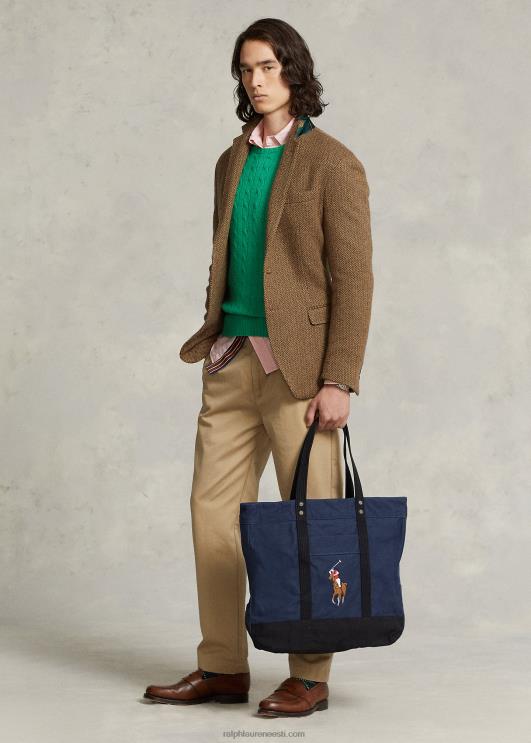 Ralph Lauren mehed suur poni lõuendist kandekott PR0V2743 tumesinine/must