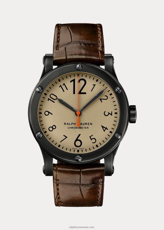 Ralph Lauren mehed 39 mm kronomeetri teras PR0V2813 khakivärvi numbrilaud