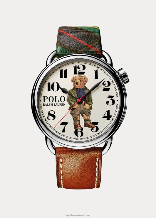 Ralph Lauren mehed 42 mm bedford polo karukell PR0V2804 valge sihverplaat