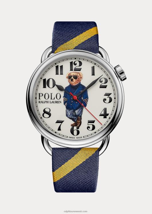 Ralph Lauren mehed 42 mm merepolo karukell PR0V2803 valge sihverplaat