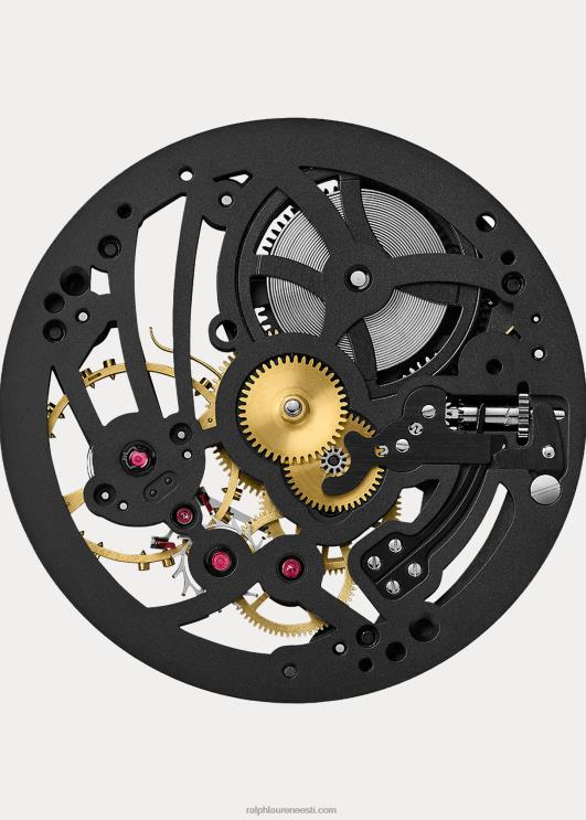 Ralph Lauren mehed 45 mm karkass teras PR0V2865 must skelett sihverplaat